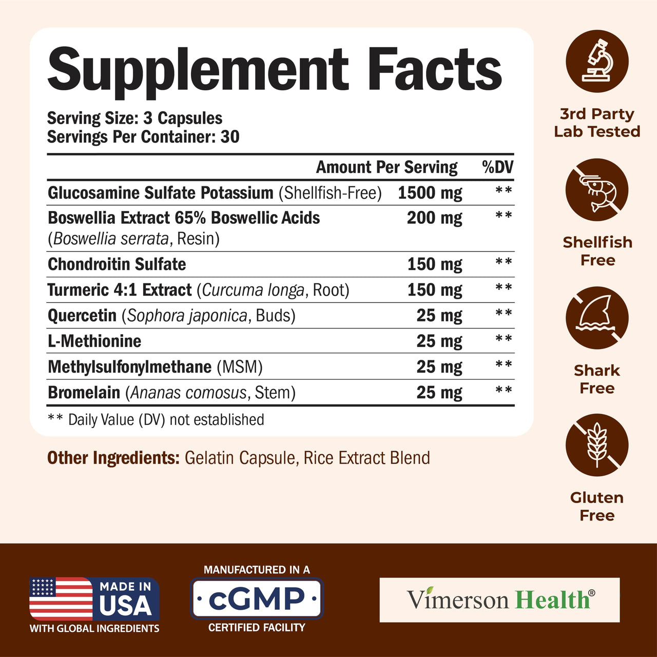 Glucosamine Chondroitin MSM – Joint Support Supplement for Women and Men with Glucosamine Sulfate 1500 mg, Chondroitin and MSM – for Cartilage, Joint Health and Flexibility – 90 Capsules