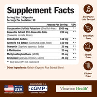 Thumbnail for Glucosamine Chondroitin MSM – Joint Support Supplement for Women and Men with Glucosamine Sulfate 1500 mg, Chondroitin and MSM – for Cartilage, Joint Health and Flexibility – 90 Capsules