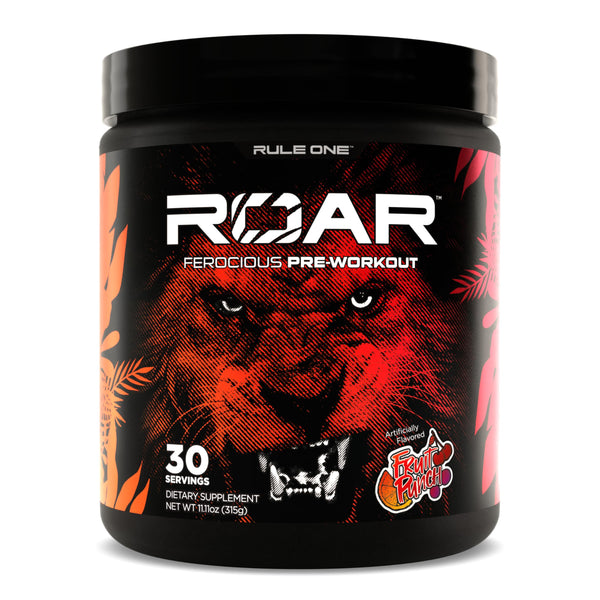 Rule 1 Proteins R1 Roar - Pre-Workout Powder with Creatine, Beta-Alanine, Citrulline, Electrolytes & Caffeine (30 Servings, Fruit Punch)