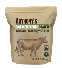 Thumbnail for Anthony's Collagen Peptide Powder, 1 lb, Pure Hydrolyzed, Gluten Free, Keto and Paleo Friendly, Grass Fed, Unflavored, Non GMO