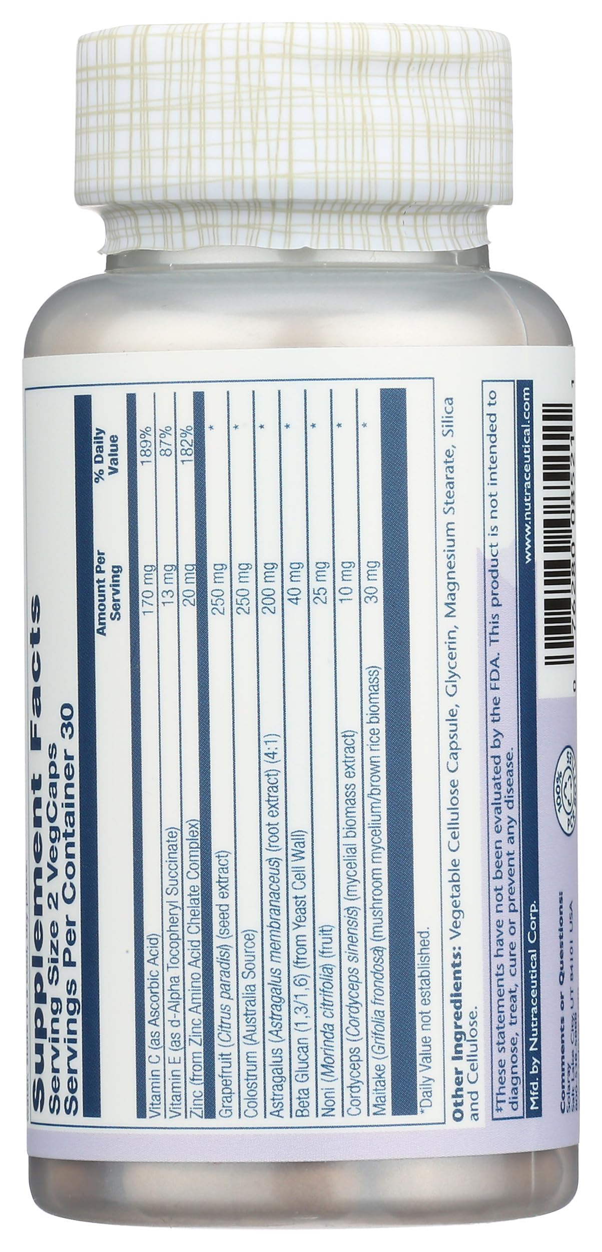 SOLARAY Grapefruit Seed Extract Immunity Formula Capsules, 250 mg | 60 Count