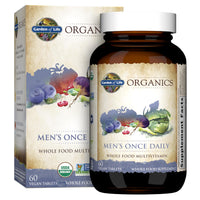 Thumbnail for Garden of Life Once Daily Whole Food Multivitamin for Men, Organic Mens Vitamins & Minerals, Vitamin C, Zinc, Vegan, for Health & Well-Being, 60 Tablets