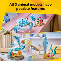 Thumbnail for LEGO Creator 3 in 1 Sea Animals: Beautiful Dolphins Building Toy for Girls, Boys, & Kids, Ages 8+ - Gift for Birthdays - Build a Dolphin, Seahorse, or Crab Animal Figure - 31385
