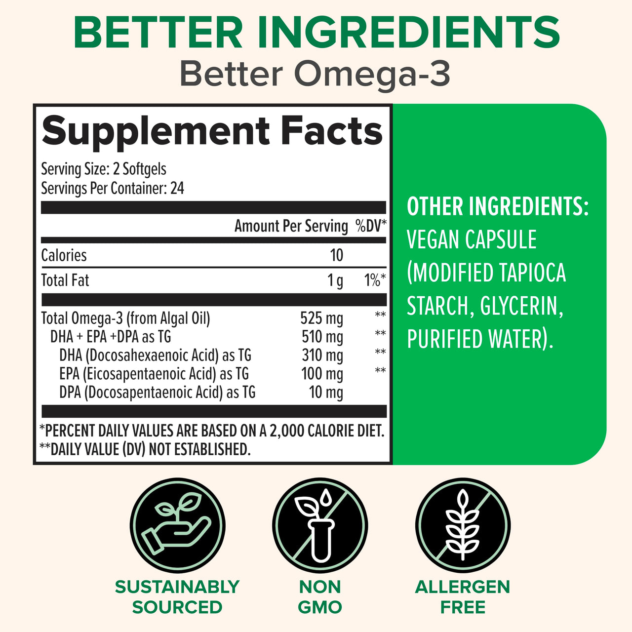 Zenwise Health Vegan Omega 3 Supplement - Burpless Omega 3 Supplement with DHA, EPA & DPA Fatty Acids for Immune Health - Fish Oil Alternative from Sustainably Sourced Marine Algae Oil - 48 Softgels