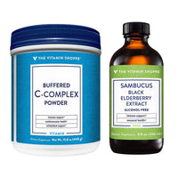 Thumbnail for The Vitamin Shoppe Buffered CComplex Powder and Sambucus Black Elderberry Extract Bundle | Antioxidant and Herbal Immune Support
