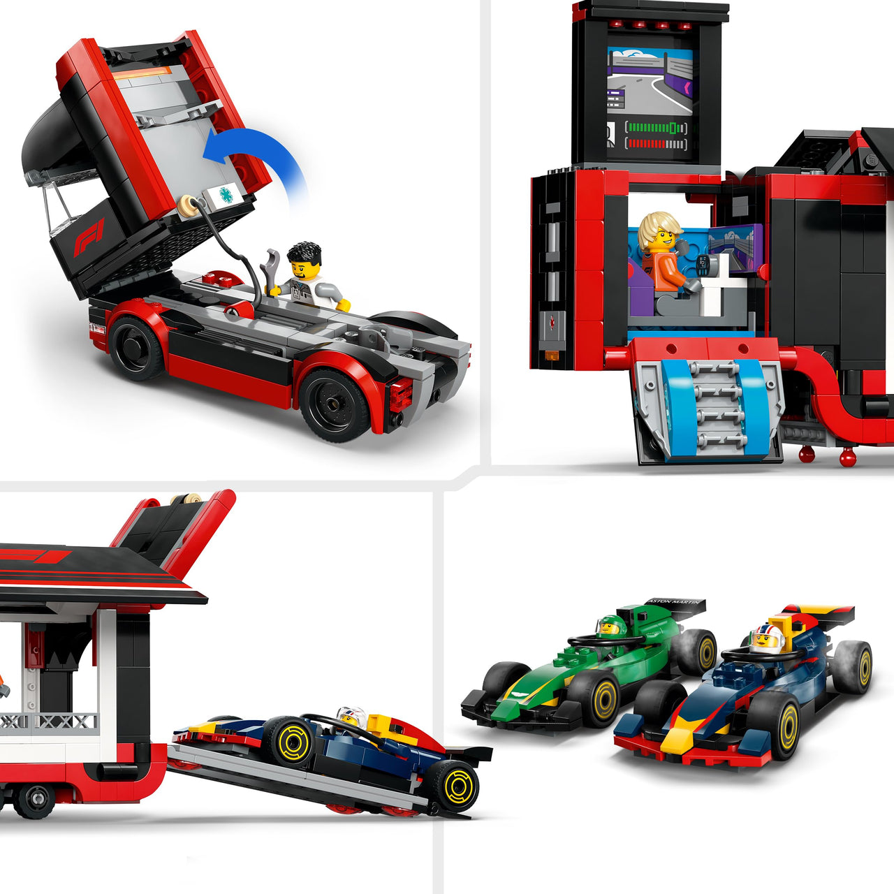 LEGO City F1(R) RB20 & AMR24 Race Car and F1(R) Truck Toy Toy Birthday Present Block Boys Girls Children 8 Years 9 10 Years Old Elementary School Vehicle Car Mini Car 60445