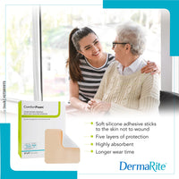 Thumbnail for ComfortFoam Foam Wound Dressing, 6” x 6”, 10 Pack, Soft Silicone Adhesive, Highly Absorbent, Latex Free, Self-Adherent, Flexible, Cut to Fit