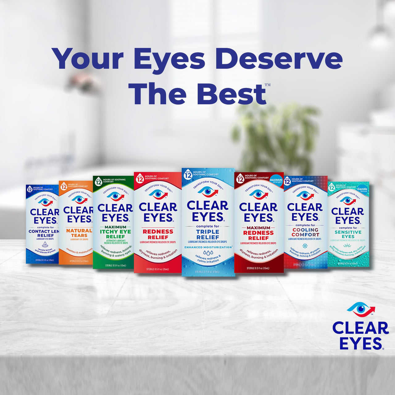 Clear Eyes Contact Lens Relief Eye Drops, 0.5 Fl Oz