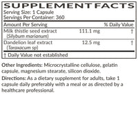 Thumbnail for Futurebiotics Milk Thistle Silymarin Marianum & Dandelion Extract Liver Health Support, Antioxidant Support, Detox, 360 Capsules