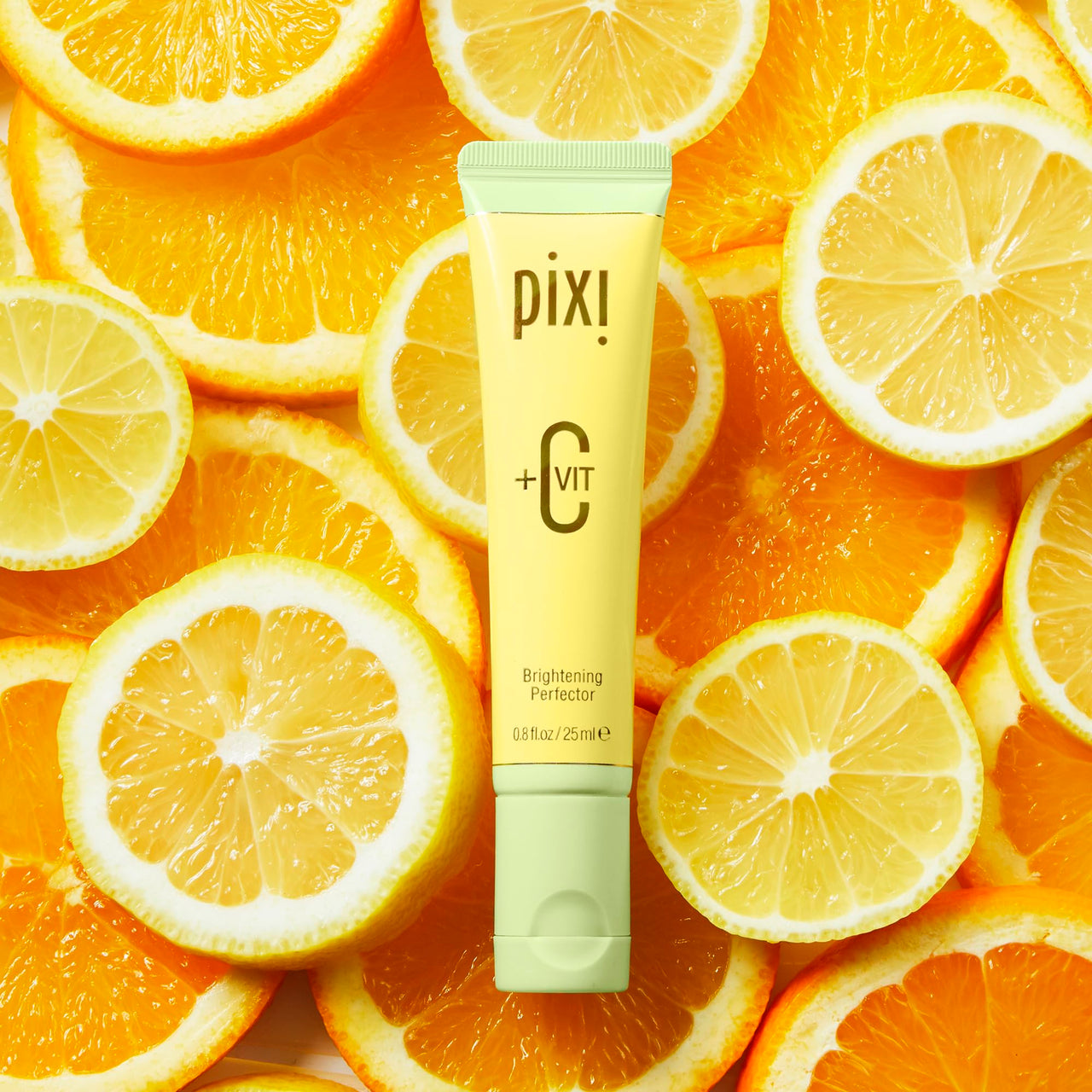 Pixi Beauty +C Vit Brightening Perfector | Vitamin C Complexion Enhancer with Ferulic Acid & Licorice | Blurs, Brightens & Evens Skin Tone | Wear Alone or Under Makeup | 0.8 fl oz/25 ml
