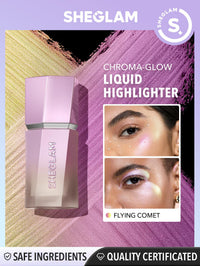 Thumbnail for SHEGLAM Chroma-Glow Bloom Liquid Highlighter Color Changing Gel Cream Multichrome Highlighter High-Shine Finish Long Wear Brightening Non-Caking-Flying Comet