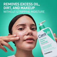 Thumbnail for CeraVe Foaming Facial Cleanser, Daily Face Wash for Oily Skin with Hyaluronic Acid, Ceramides, and Niacinamide, Fragrance Free Paraben Free, 12 Fluid Ounce