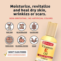 Thumbnail for De La Cruz Vitamin E Oil, Vitamin E Oil with Safflower for Skin, Hair, Face and Body, 2.2 FL OZ. (2 Bottles)
