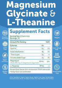 Thumbnail for Lunakai USA Made Magnesium Glycinate Gummies 426mg with L-Theanine – Calm, Sleep, Stress Relief for Adults & Kids, Non-GMO, Vegan, 60ct
