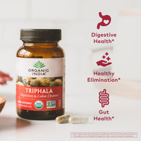 Thumbnail for ORGANIC INDIA Triphala Capsules Organic - Herbal Supplement with Amla, Bibhitaki, Haritaki, Digestion & Colon Support, Immune System Support, Adaptogen, Vegan, USDA Certified Organic - 180 Capsules