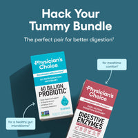 Thumbnail for Physician's CHOICE Advanced Gut Health Bundle: 60 Billion Probiotics 30ct + Digestive Enzymes 60ct for Digestive, Gut, and Immune Health Supports Occasional Constipation, Diarrhea, Gas, and Bloating