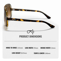 Thumbnail for Ray-Ban RB4125 CATS 5000 Classic Pilot Sunglasses With Eyewear Kit Bundle - Adjustable Nose Pads - Ideal Formal and Casual Wear Retro Sunglasses