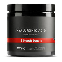 Thumbnail for Toniiq Hyaluronic Acid Supplements – Lab Tested 95% Ultra High Purity – Fermented and Bioavailable with Vitamin C – Third Party Lab Tested – 360 Capsules