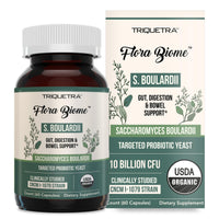 Thumbnail for Organic Saccharomyces Boulardii - 10 Billion CFU - Clinically Validated CNCM I-1079 Probiotic Strain - Gut, Digestion & Healthy Bowel Support - First Organic Form of S. Boulardii Probiotic - 60 Count