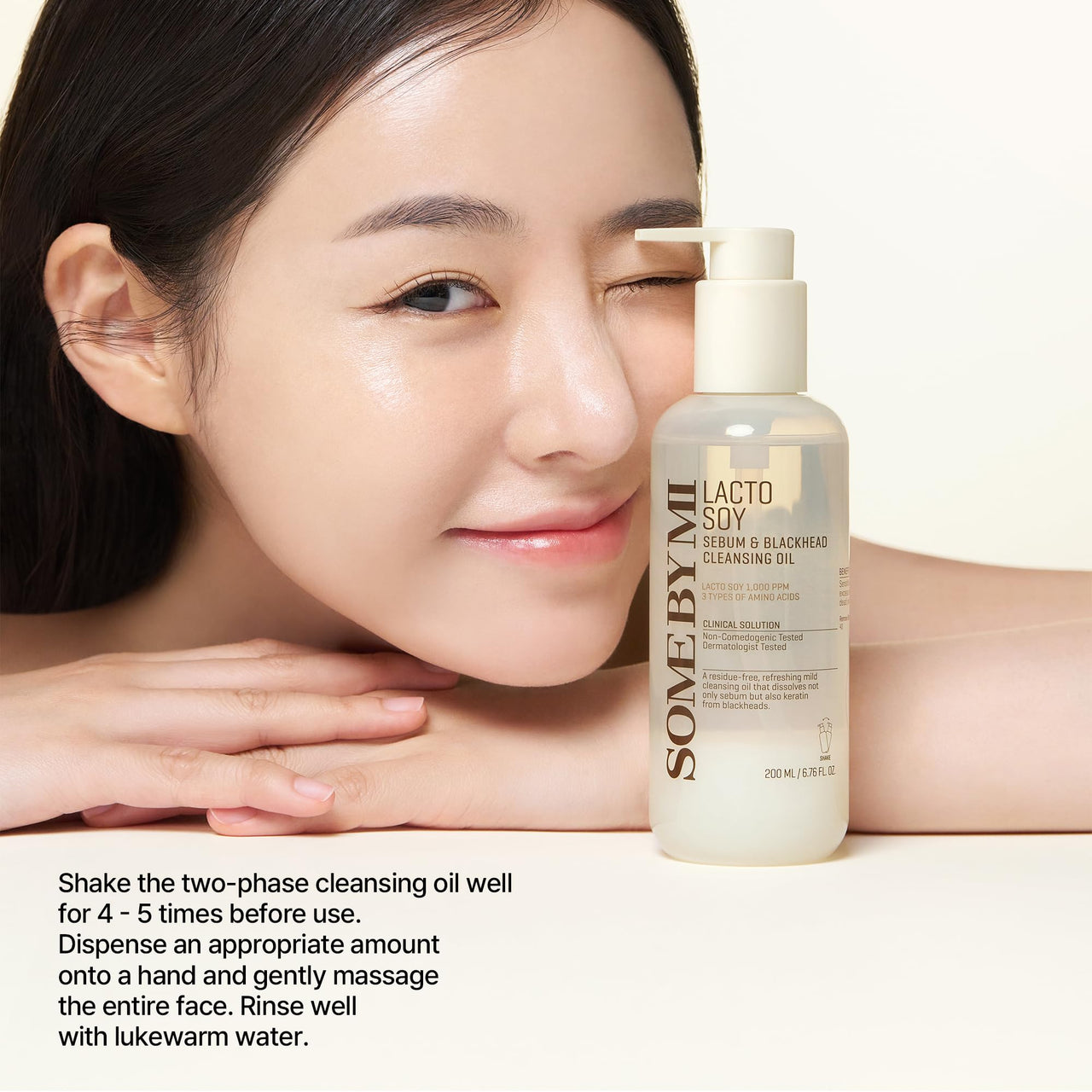 SOME BY MI Lacto Soy Sebum & Blackhead Cleansing Oil – 6.76oz, 200ml – Korean Vegan Makeup-Removing Oil Cleanser with Soybean Extract & Serine – Deep Cleansing for Blackheads & Pore – Korean Skin Care