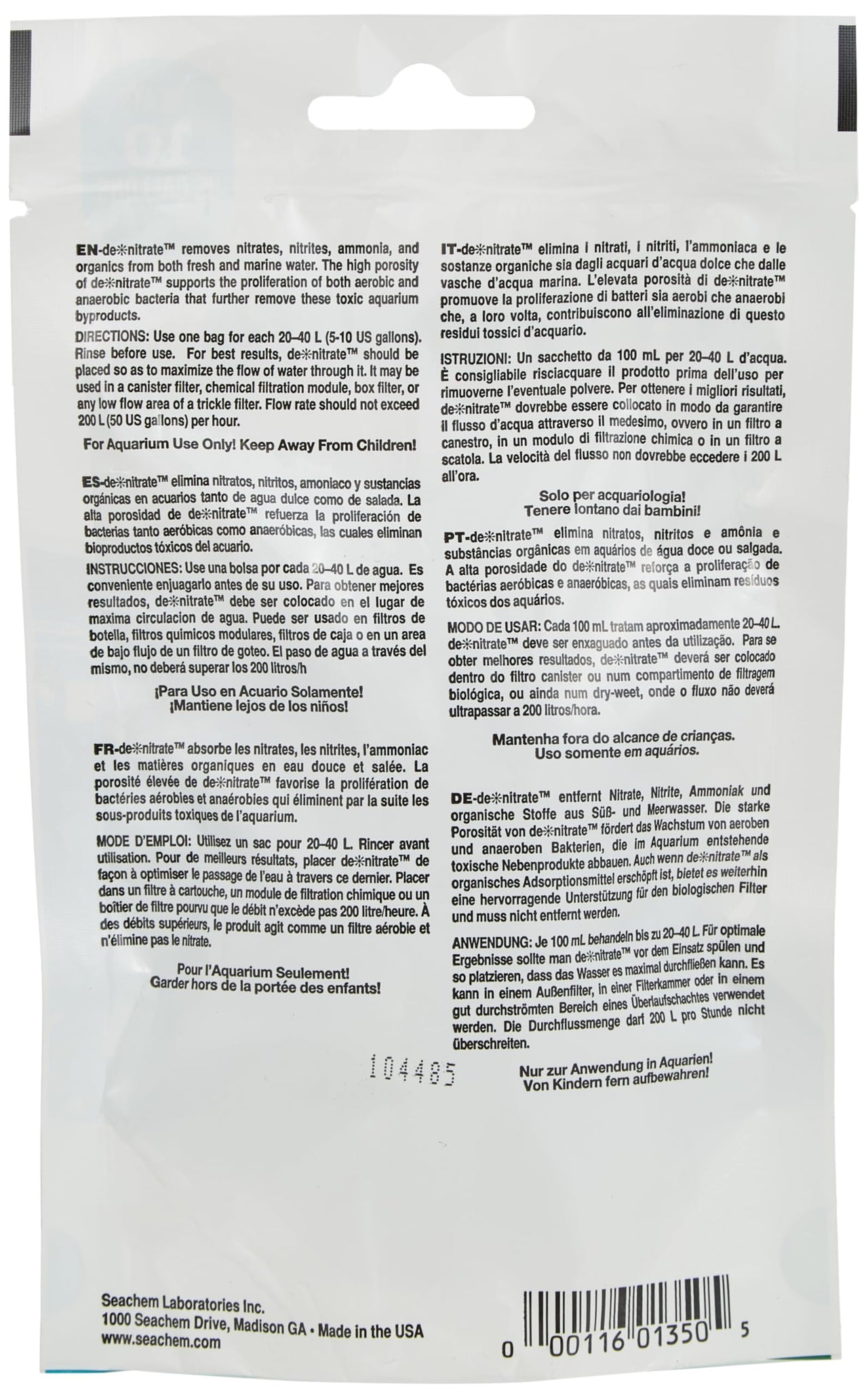 de*nitrate, 100 mL bagged