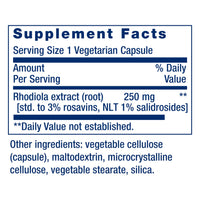 Thumbnail for Life Extension Rhodiola Extract, Rhodiola rosea Supplement, standardized Extract, Promotes Physical and Mental Performance, Gluten-Free, Non-GMO, Vegetarian, 250 mg, 60 Capsules