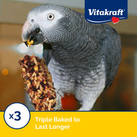 Thumbnail for Vitakraft Crunch Sticks for Parrots Apricot and Cherry Flavor Natural Wood Chew Center with Clip Holder Long Lasting Treats for Conures and Parrots - 5.5 oz 2 Sticks