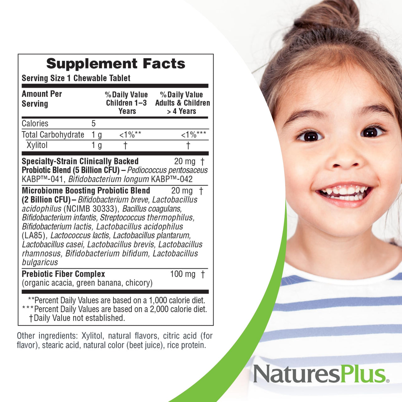 NaturesPlus GI Natural Probiotic Kids, Mixed Berry - 30 Chewables - Digestive & Immune Health Just for Kids - Gluten Free - 30 Servings