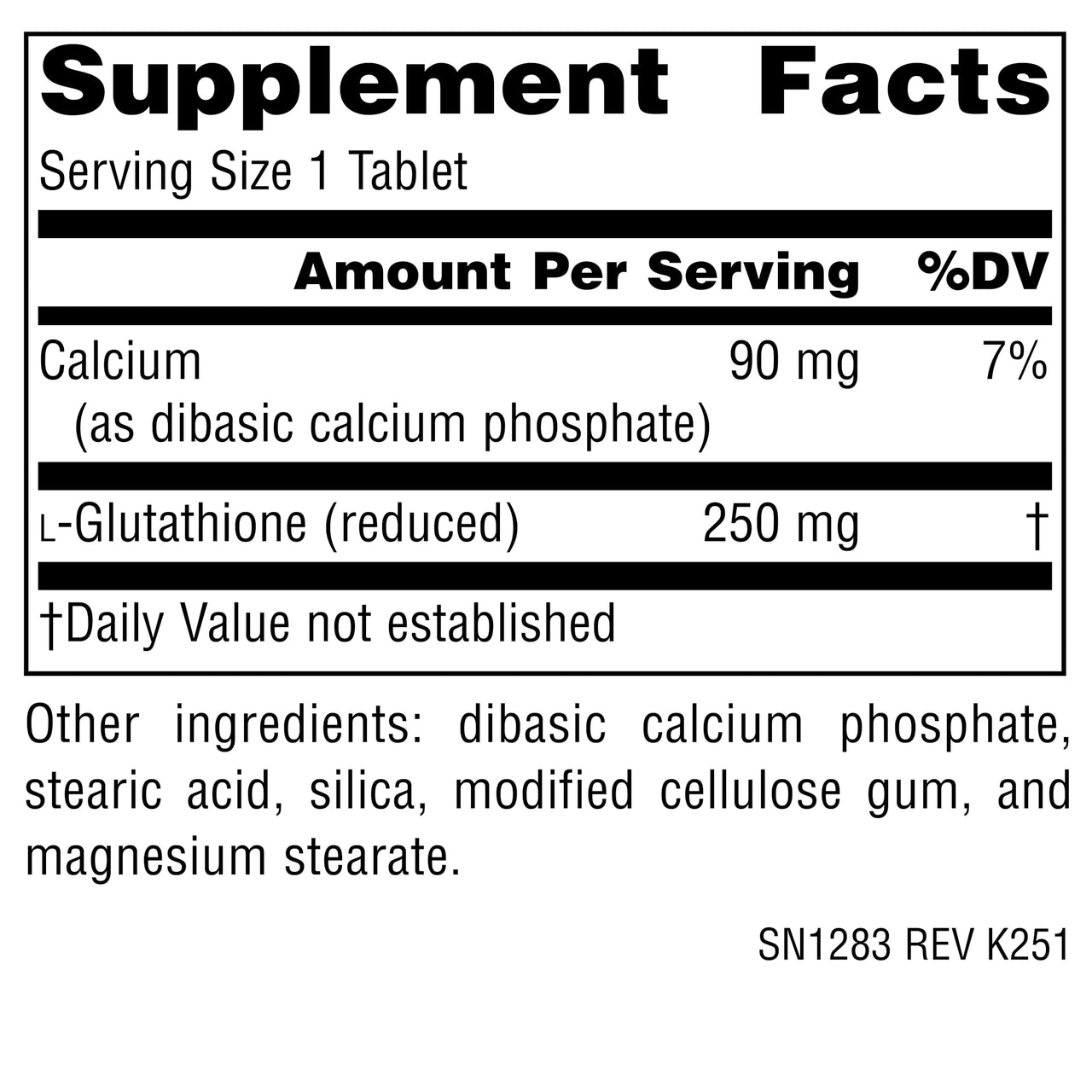 Source Naturals Reduced Glutathione, Antioxidant for Liver Support*, 250mg - 60 Tablets