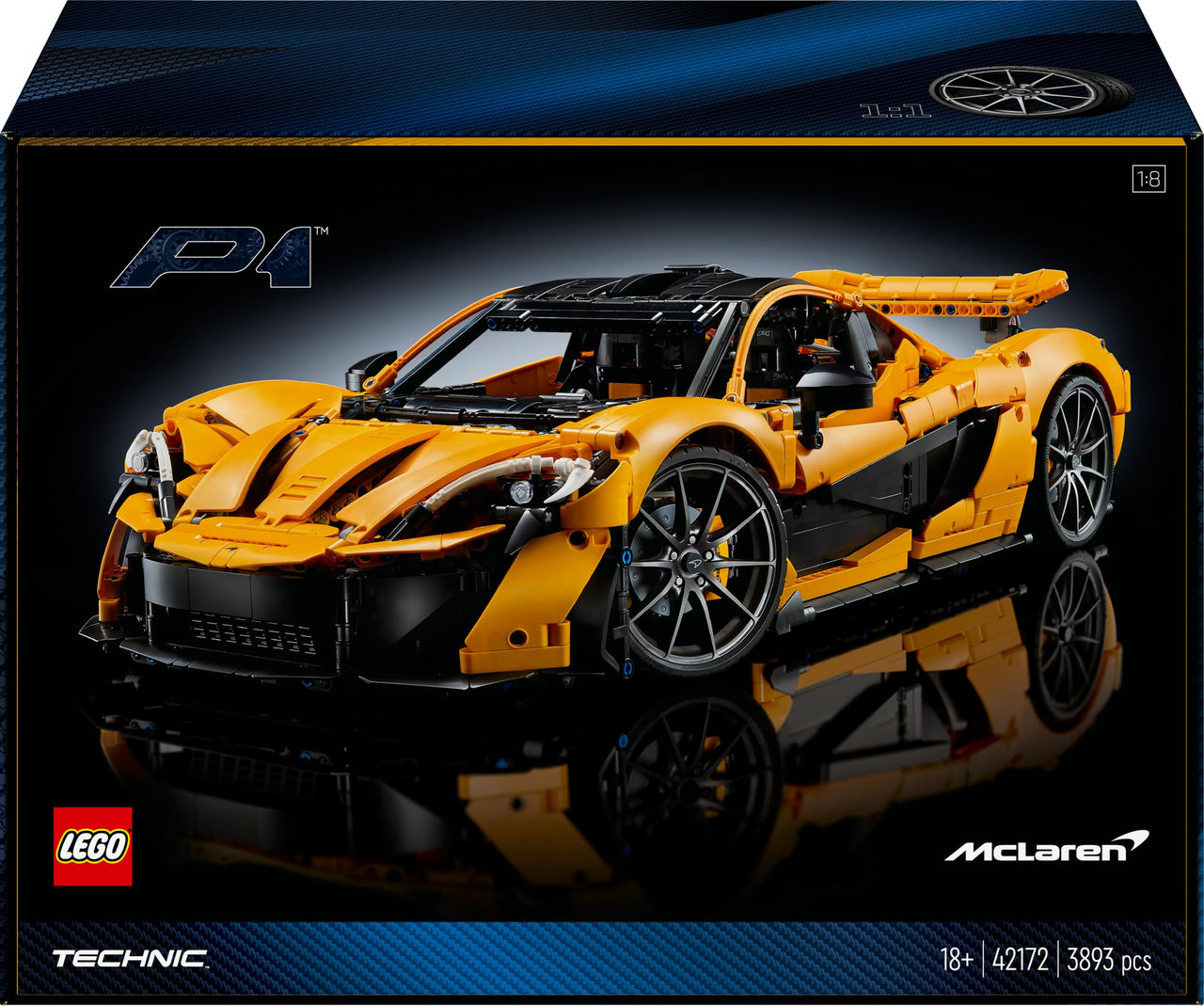 Lego Technic McLaren P1 Scale Model Car for Adults, Racing Hypercar, Model Kit, for Men, Women, Parents and Husbands, Home Decor 42172