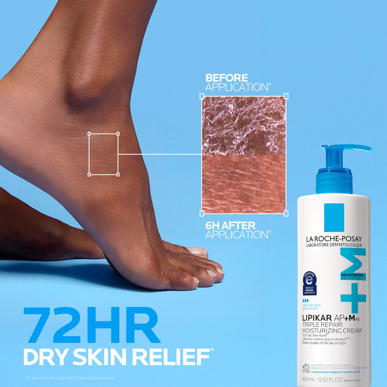 La Roche-Posay Lipikar AP+MAX Triple Repair Moisturizing Body Cream | Face & Body Lotion for Dry Skin with Shea Butter & Niacinamide | Gentle Moisturizer for Very Dry, Rough & Sensitive Skin, 400ml