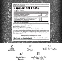 Thumbnail for Codeage Liposomal NMN 500mg Supplement Resveratrol, NAD+ Healthy Aging Energy Muscle Metabolism Support, Nicotinamide Mononucleotide, Betaine Anhydrous TMG, Riboflavin, Vitamin B12, Vegan, 2 Pack