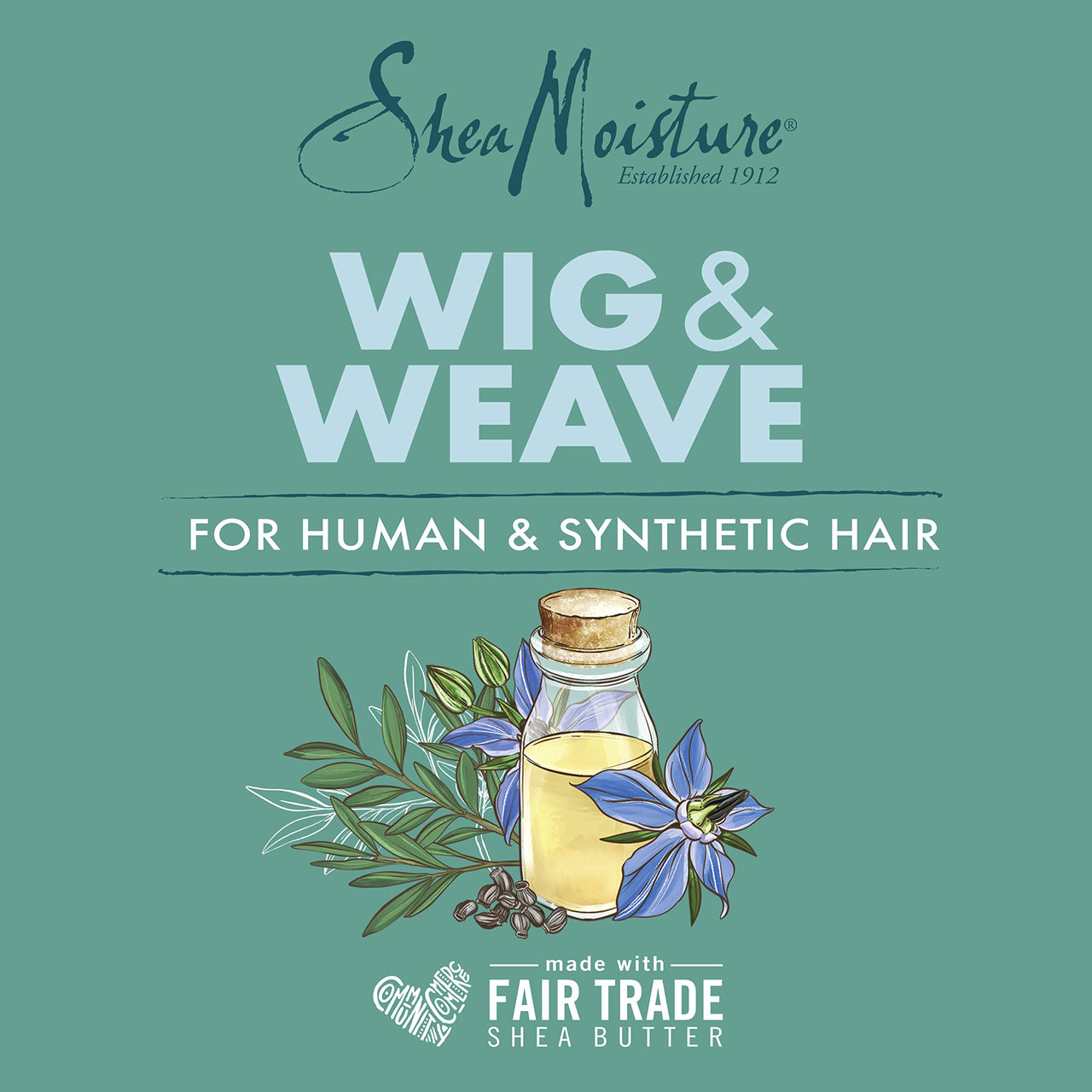 SheaMoisture Bonding Glue Hair Cream for Wig and Weave, Tea Tree and Borage Seed Water-Based Hair Product, 6.3 Ounce