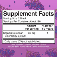 Thumbnail for MaryRuth Organics Toddler Elderberry Syrup, USDA Organic Elderberry, Sugar Free Kids Immune Support Supplement for Ages 1-3 Years, Clean Label Project Verified®, Vegan, Non-GMO, Gluten Free, 1 Fl Oz
