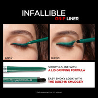 Thumbnail for L'ORÉAL Infallible Grip Mechanical Gel Eyeliner Pencil, Smudge-Resistant, Waterproof Eye Makeup with Up to 36HR Wear, Emerald Green, 1 Kit, 1 Fl Oz (Pack of 1)