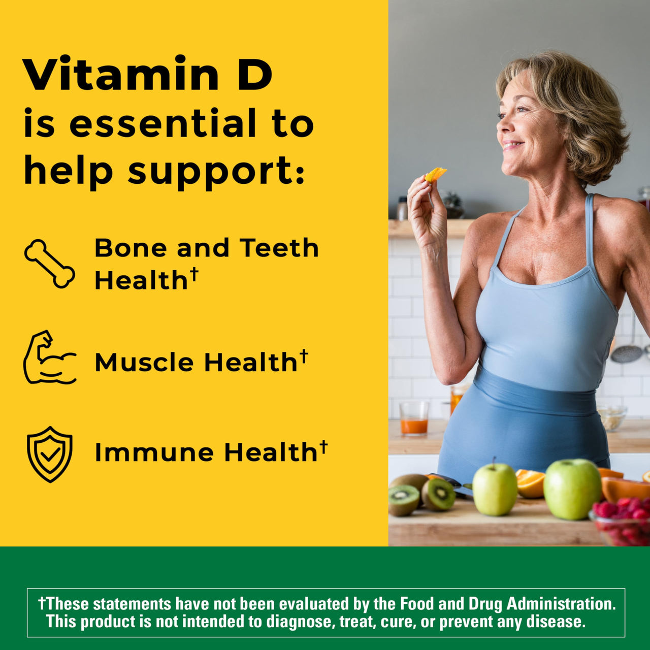 Nature Made Vitamin D3 1000 IU (25 mcg), Vitamin D Supplement for Bone, Teeth, Muscle and Immune Health Support, 180 Softgels, 180 Day Supply