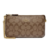 Thumbnail for COACH Signature Large Wristlet w Chain