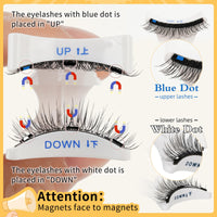 Thumbnail for QUEWEL Magnetic Eyelashes 1 Pair Reusable Magnetic Eyelashes with Applicator No Glue Needed Eyelashes Cat Eye Natural Look Lash Clusters Kit Easy to Wear and Remove(B07)
