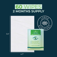 Thumbnail for NOVEHA 60PCs Tea Tree Oil Eyelid & Lash Wipes | With Hyaluronic Acid, Green Tea & Chamomile For Blepharitis, Itchy & Stye Eyes, Individually Wrapped, Natural Eyelash Makeup Remover & Daily Cleanser