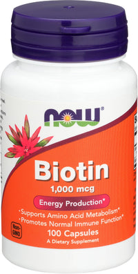 Thumbnail for Now Foods Biotin 1000 MCG - 100 Capsules