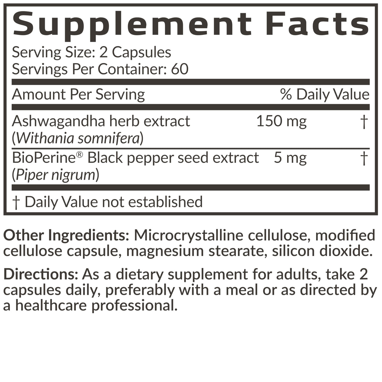 Futurebiotics Ashwagandha Extra Strength Stress & Mood Support with BioPerine - Non GMO Formula, 120 Vegetarian Capsules
