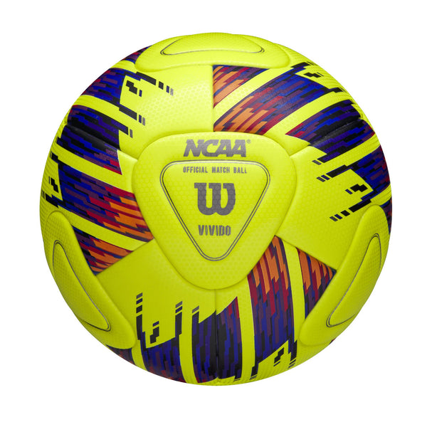 WILSON NCAA Vivido Match Soccer Ball - Size 5, Yellow/Orange/Purple