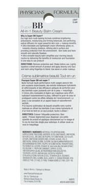 Thumbnail for Physicians Formula Super BB Cream. All in 1 Tinted Beauty Balm Foundation Cream, Sheer Moisturizing Coverage, Cruelty free - Light