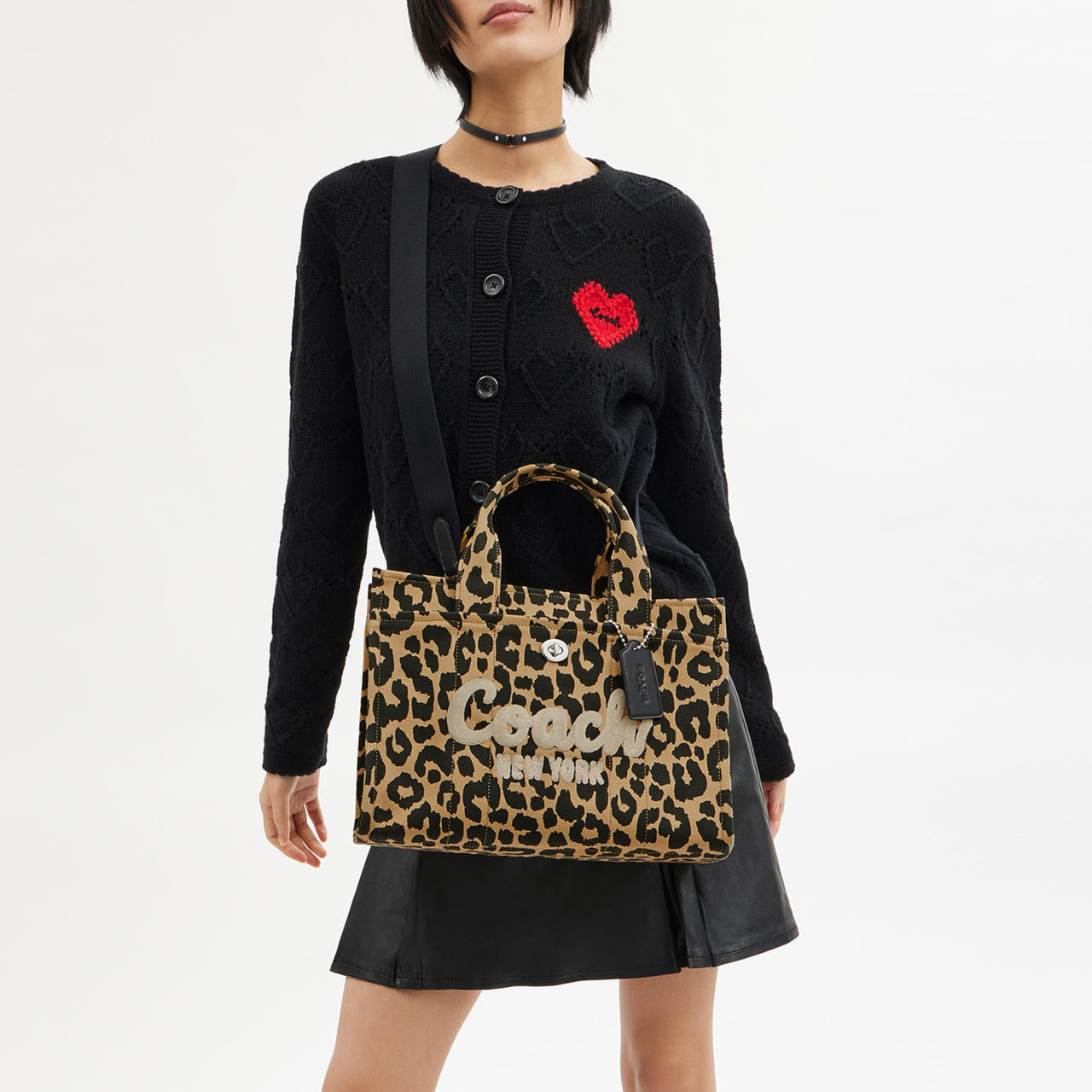 Coach Cargo Tote with Leopard Print Leopard One Size