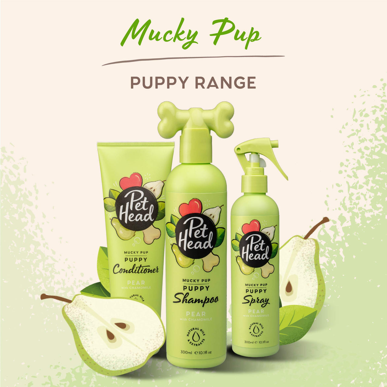 Pet Head Mucky Pup Puppy Shampoo | Pear Scent | Shampoo for Puppies from 8 Weeks | Professional Grooming | Vegan Dog Shampoo | Gentle Formula for Puppies | Made in USA | 16 fl. oz.