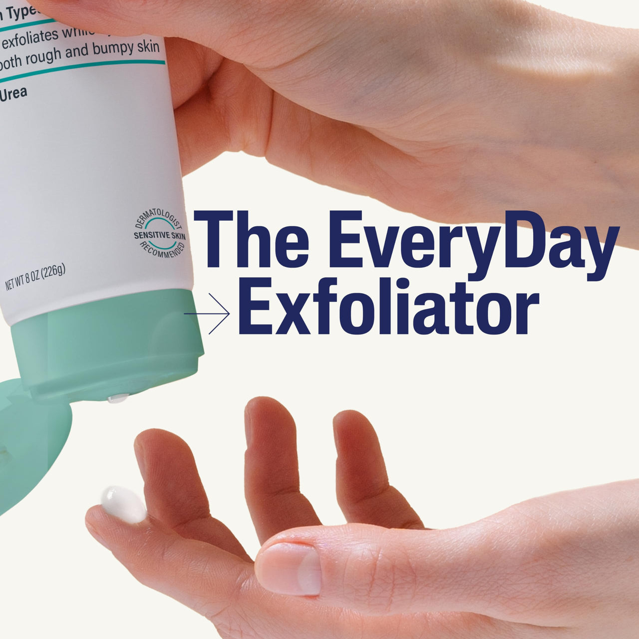 CETAPHIL Exfoliating Rough & Bumpy Cream, Lightweight Cream for All Skin Types, 8 oz Tube, 20% Urea, Gently Exfoliates, Refines Skin Texture, Dermatologist Recommended Brand