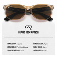 Thumbnail for Ray-Ban RB2132 NEW WAYFARER Classic Polarized Square Shape Sunglasses With Eyewear Kit Bundle - High Bridge Fit - Casual Wear Square Sunglasses