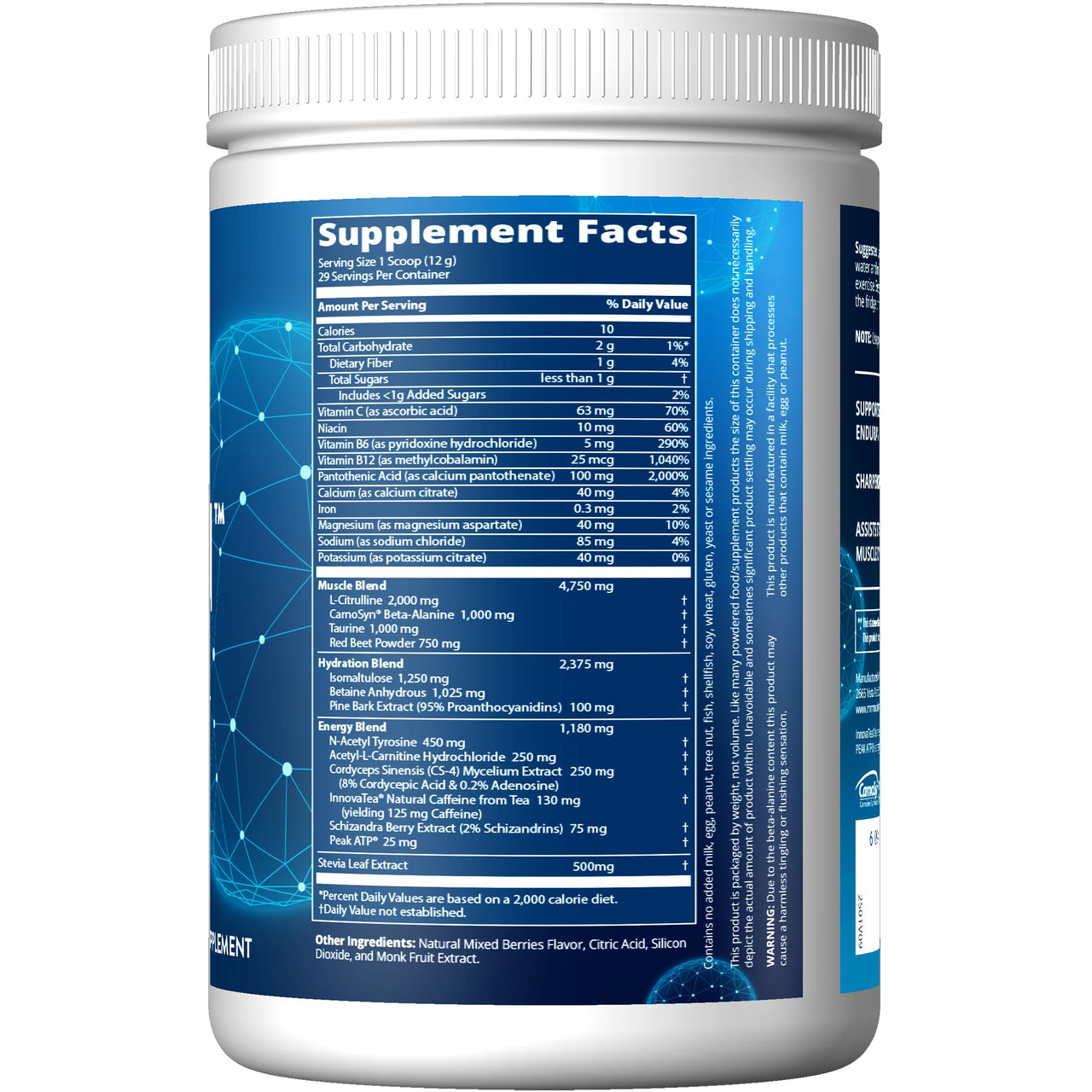 MRM Nutrition Driven Pre Workout Powder - Clean Preworkout for Women & Men, Supports Energy, Focus & Strength with Beta-Alanine & Caffeine, Vegan, Gluten-Free - 29 Servings, Mixed Berry Flavor