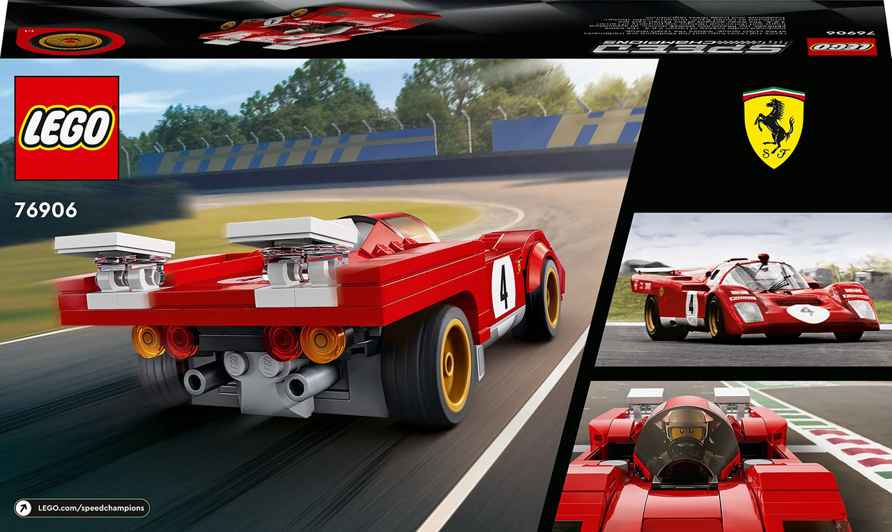 LEGO Speed Champions 1970 Ferrari 512 M 76906 Building Set - Sports Red Race Car Toy, Collectible Model Building Set with Racing Driver Minifigure, Gift for Grandchildren, Boys, Girls and Kids Ages 8+