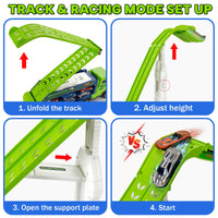 Thumbnail for BainGesk Truck Toys Car for 3, 4, 5, 6 Years Old Boys, Carrier Race Truck Toys, Foldable 2 Layer Transport Car Toys with 27 in Race Track and 6 Metal Cars, Birthday Gifts for Toddler Boys Girls